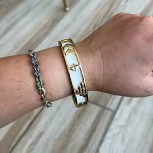 House of Harlow White leather & Good bangle